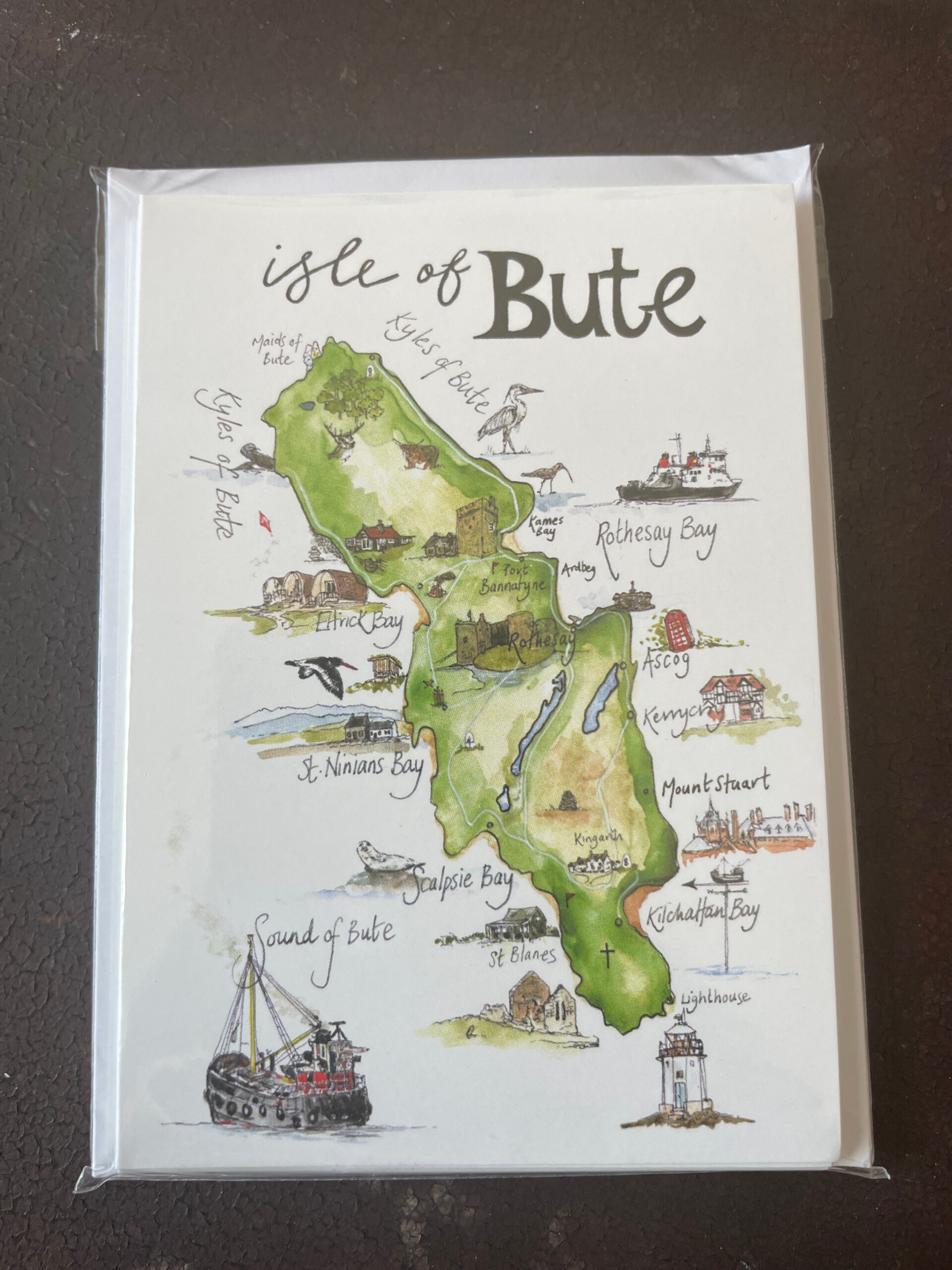 Map of Bute Notelets (x6)